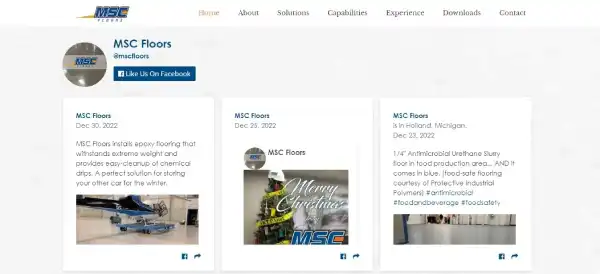 MSC Floors Facebook Page Posts screenshot