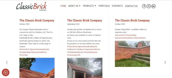 The Classic Brick Company LinkedIn Page Posts screenshot