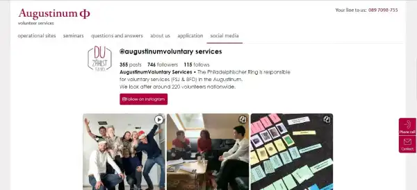 Augustinum Instagram Profile screenshot