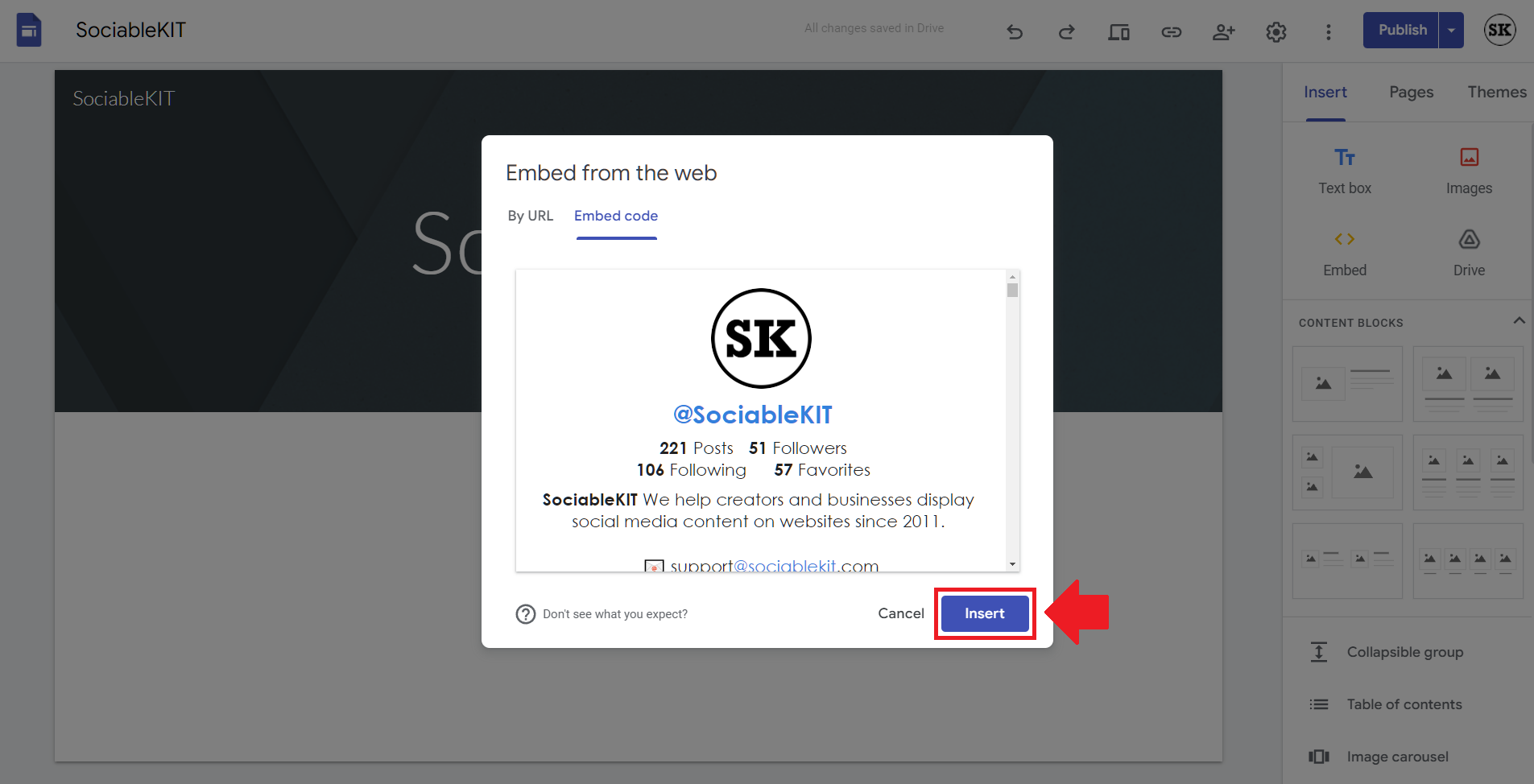 How to embed  channel on your Google Sites website for FREE?